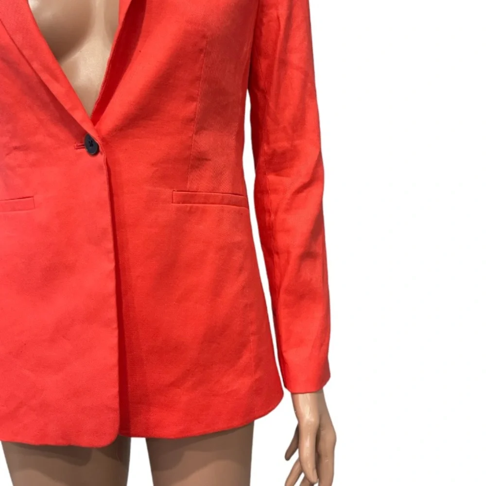 Banana Republic Long and Lean Linen Cotton Button Blazer